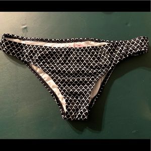 Black and White Bikini Swim Bottom